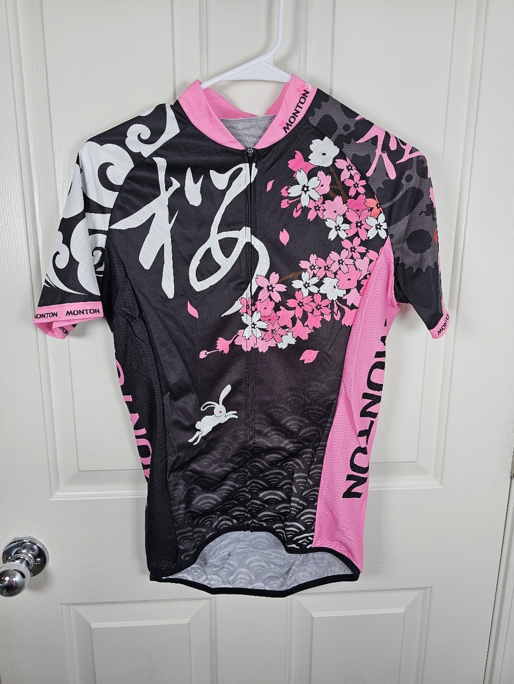 Monton Women's Cycling Jersey Cherry Blossom Full Zip Size L